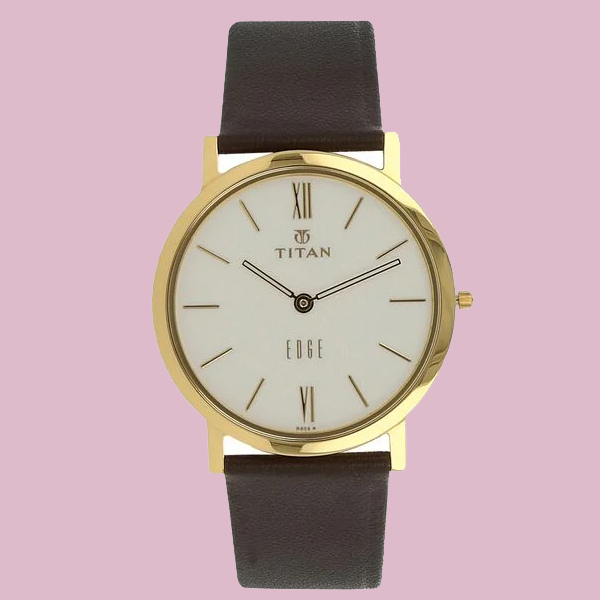 Titan Quartz Analog White Dial Leather Strap Watch for Men