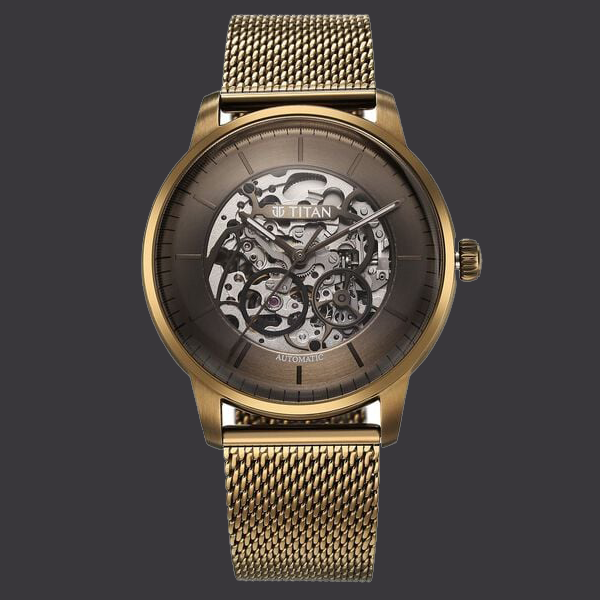 Titan Automatic Color Upgrade Green Dial Green Stainless Steel Strap Watch For Men