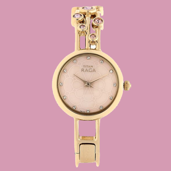 Titan Raga Garden Of Eden Mother of Pearl Dial Women Watch With Metal Strap