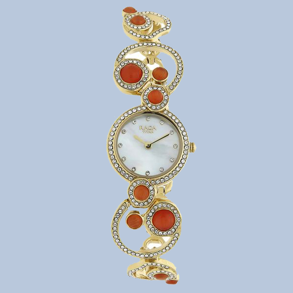 Titan Raga Moonlight Mother of Pearl Dial Women Watch With Metal Strap