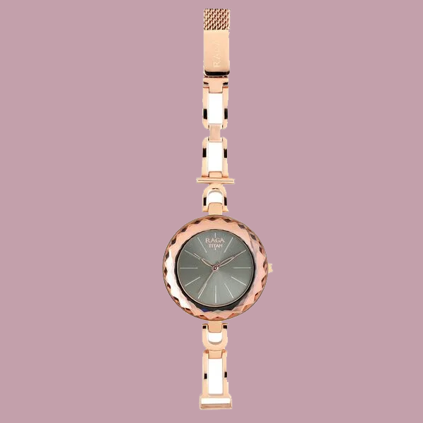 Titan Quartz Analog Black Dial Watch for Women