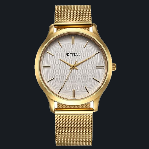 Titan Karishma Quartz Analog White Dial Stainless Steel Strap Watch for Men