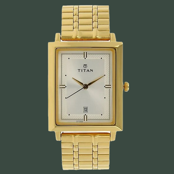 Titan Analog with Date Silver Dial Quartz Stainless Steel StrapMens