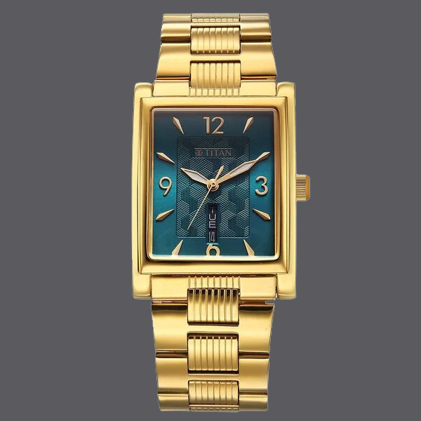 Titan Karishma Wedding Edit Analog with Day Date With Green Dial Two Toned Stainless Steel Strap Watch for Men