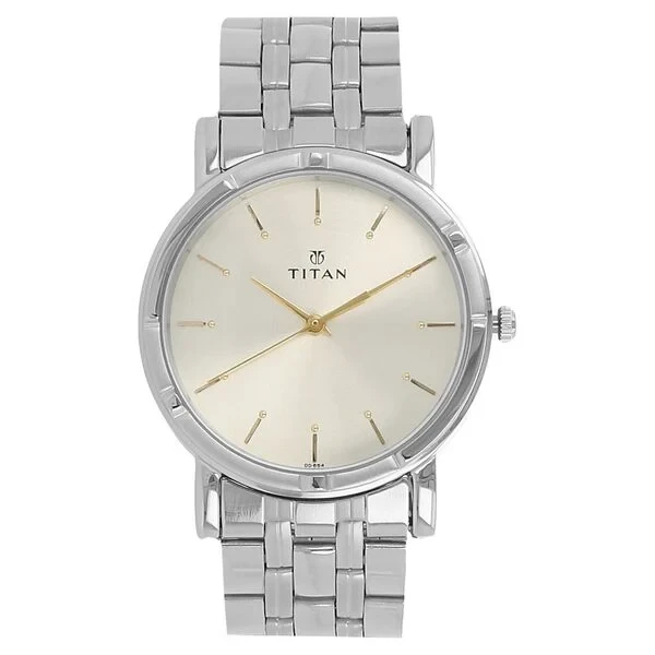 Titan Karishma Quartz Analog Silver Dial Silver Stainless Steel Strap Watch For Men