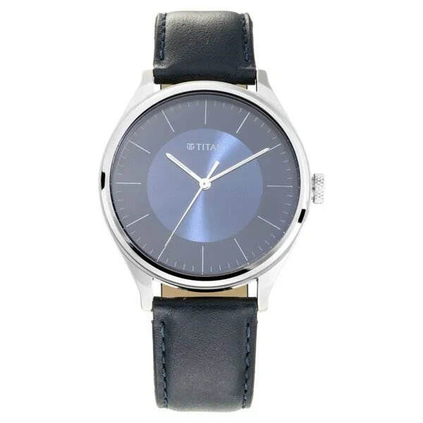 Titan Men's Urban Edge Lustrous Blue Dial Leather Watch